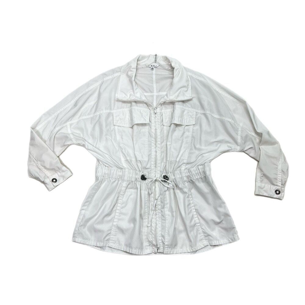 Cabi Jacket Womens L White Lightweight Pockets Active Zip Up Gorpcore Vented